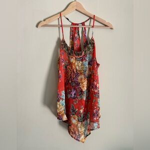Beaded floral Daytrip tank, size small